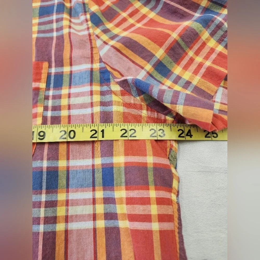 J. Crew Multicolor Plaid Short Sleeve Button Down Shirt Men’s Size XL